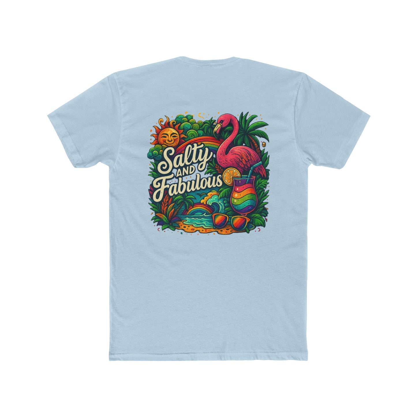 Salty and Fabulous Tropical Tee, Beachwear, Summer Shirt, Gift for Her, Vacation Outfit, Fun Graphics, Pride tee-shirt