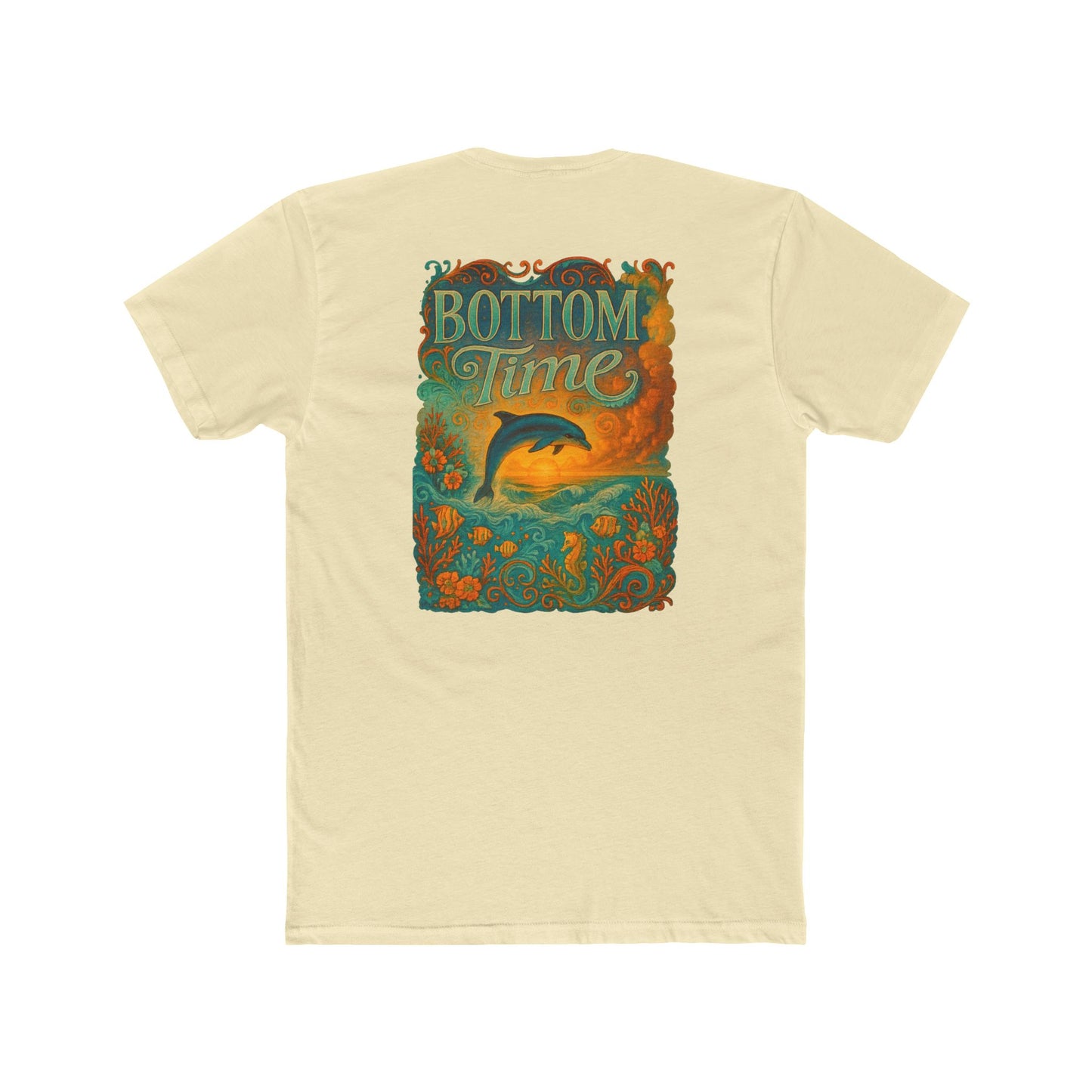 Dolphin Sunset Crew Tee - Beach Vibes, Ocean Lover Shirt, Gift for Divers, Casual Wear, Summer T-Shirt