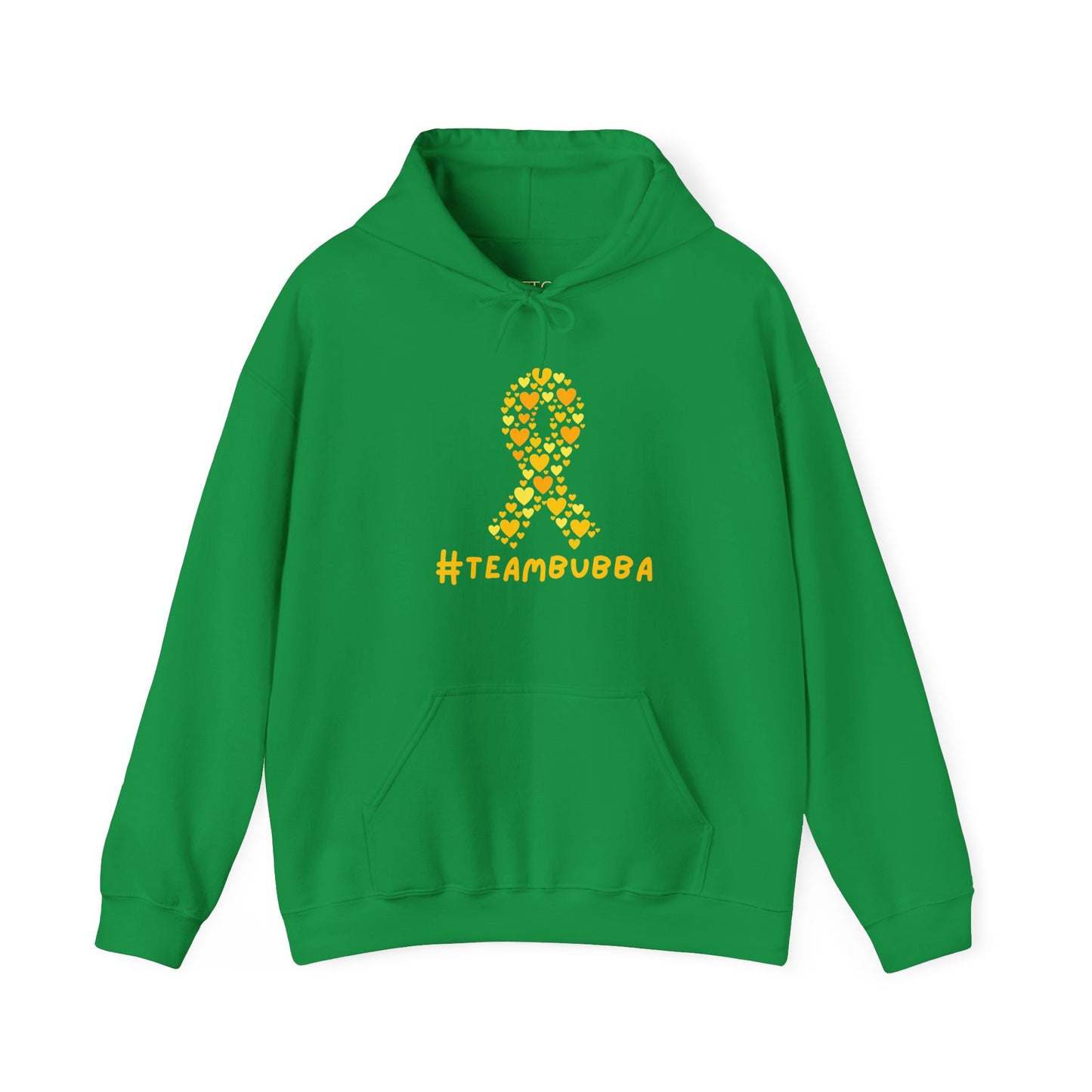 Yellow Heart Ribbon Hooded Sweatshirt, #teambubba
