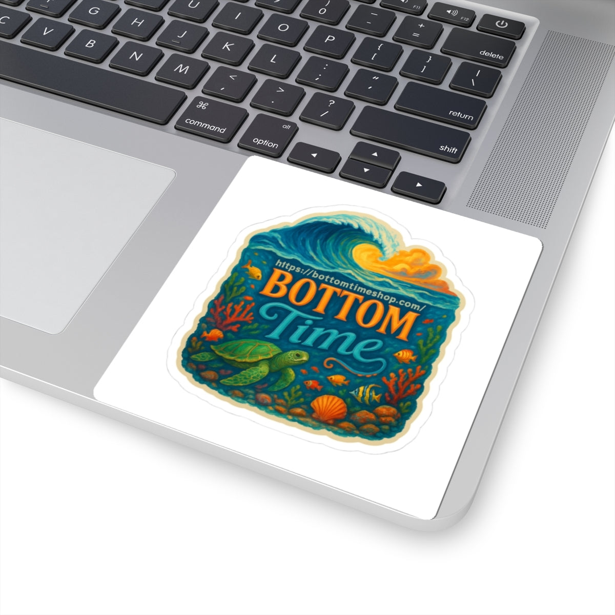 Colorful Wave and Turtle Kiss-Cut Stickers for Ocean Lovers, Surfing Enthusiasts, Beach Decor, Nature Enthusiasts, Waterproof Stickers