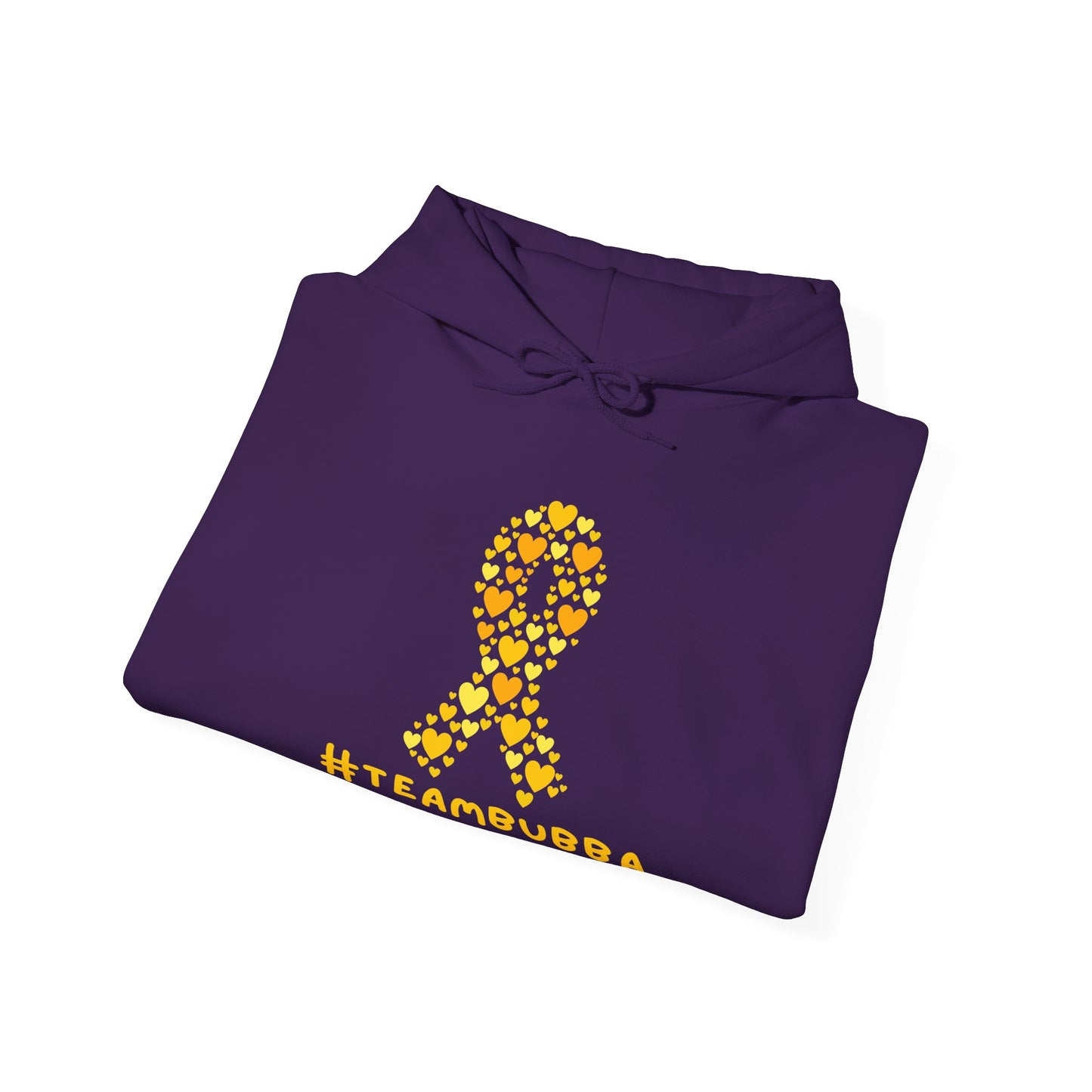Yellow Heart Ribbon Hooded Sweatshirt, #teambubba