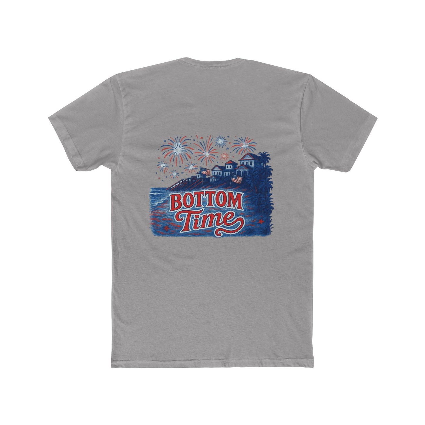 4th of July on the Lake, Bottom Time Unisex Cotton Crew Tee, Perfect for Nautical Adventures, Casual Wear, Summer Days, Gift for Boat Lovers