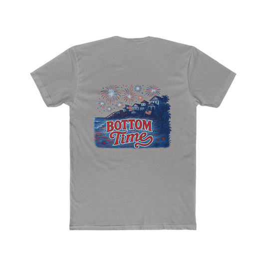 4th of July on the Lake, Bottom Time Unisex Cotton Crew Tee, Perfect for Nautical Adventures, Casual Wear, Summer Days, Gift for Boat Lovers