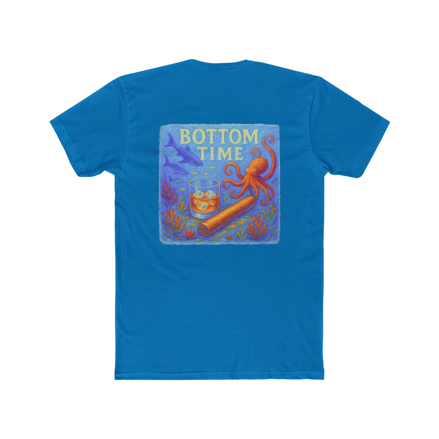 Shark Week Tee - Perfect for Summer, Casual Outings, Drinking tee, Octopus Tee, Cigar lovers gift, Gift for Ocean Lovers, Octopus tee, boating tee, Bottom Time T-Shirt, Vintage Style Tee