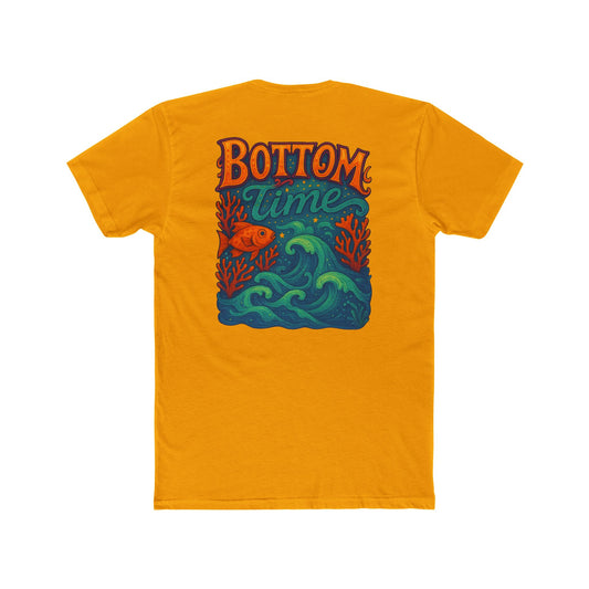 Bottom Time Unisex Cotton Crew Tee, Ocean Lover Shirt, Fishing Tee, Beach Day Outfit, Casual Summer Wear