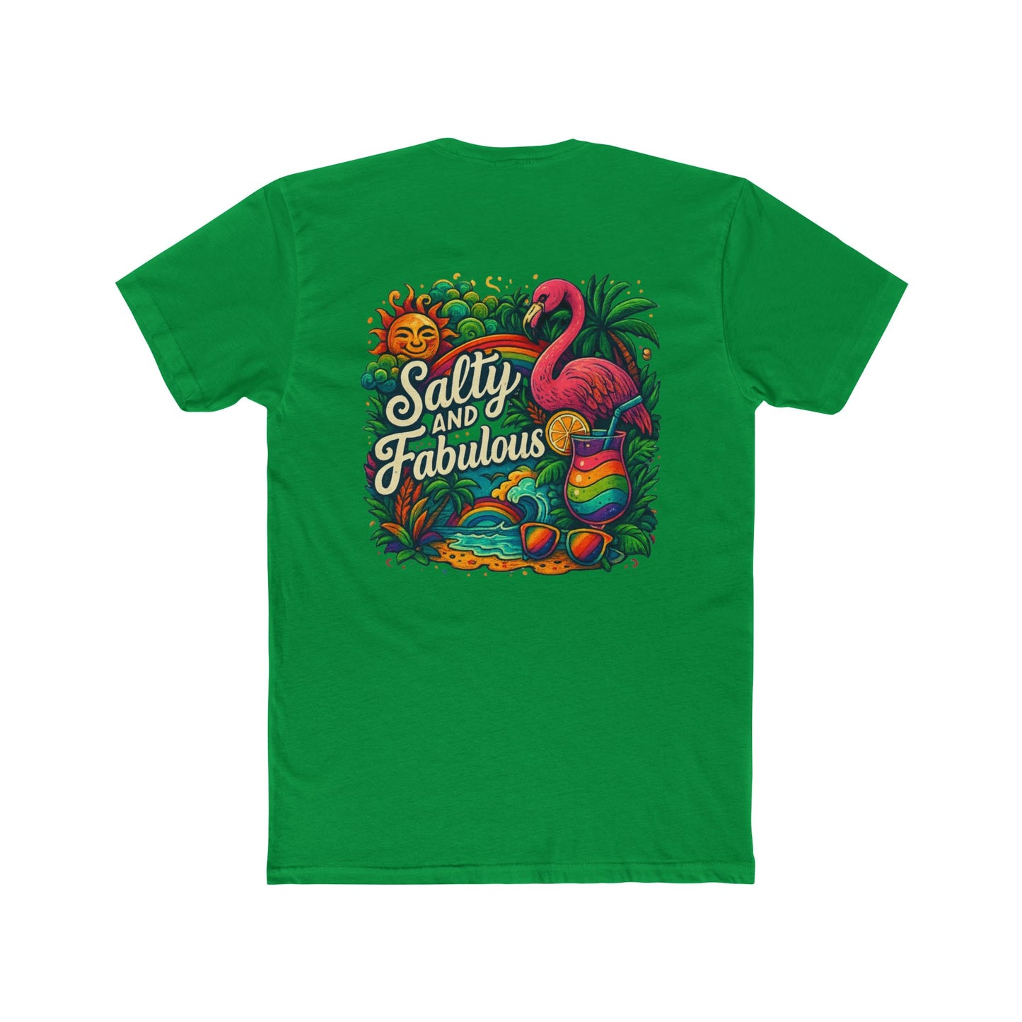 Salty and Fabulous Tropical Tee, Beachwear, Summer Shirt, Gift for Her, Vacation Outfit, Fun Graphics, Pride tee-shirt