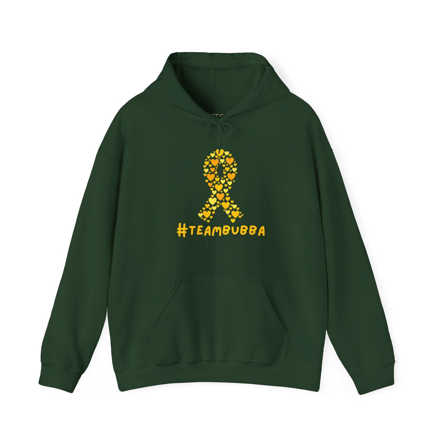 Yellow Heart Ribbon Hooded Sweatshirt, #teambubba