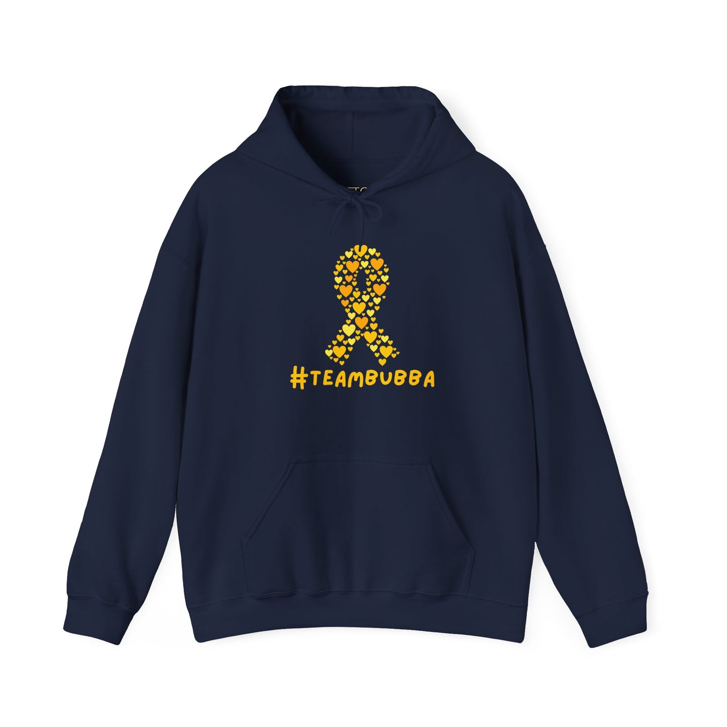 Yellow Heart Ribbon Hooded Sweatshirt, #teambubba
