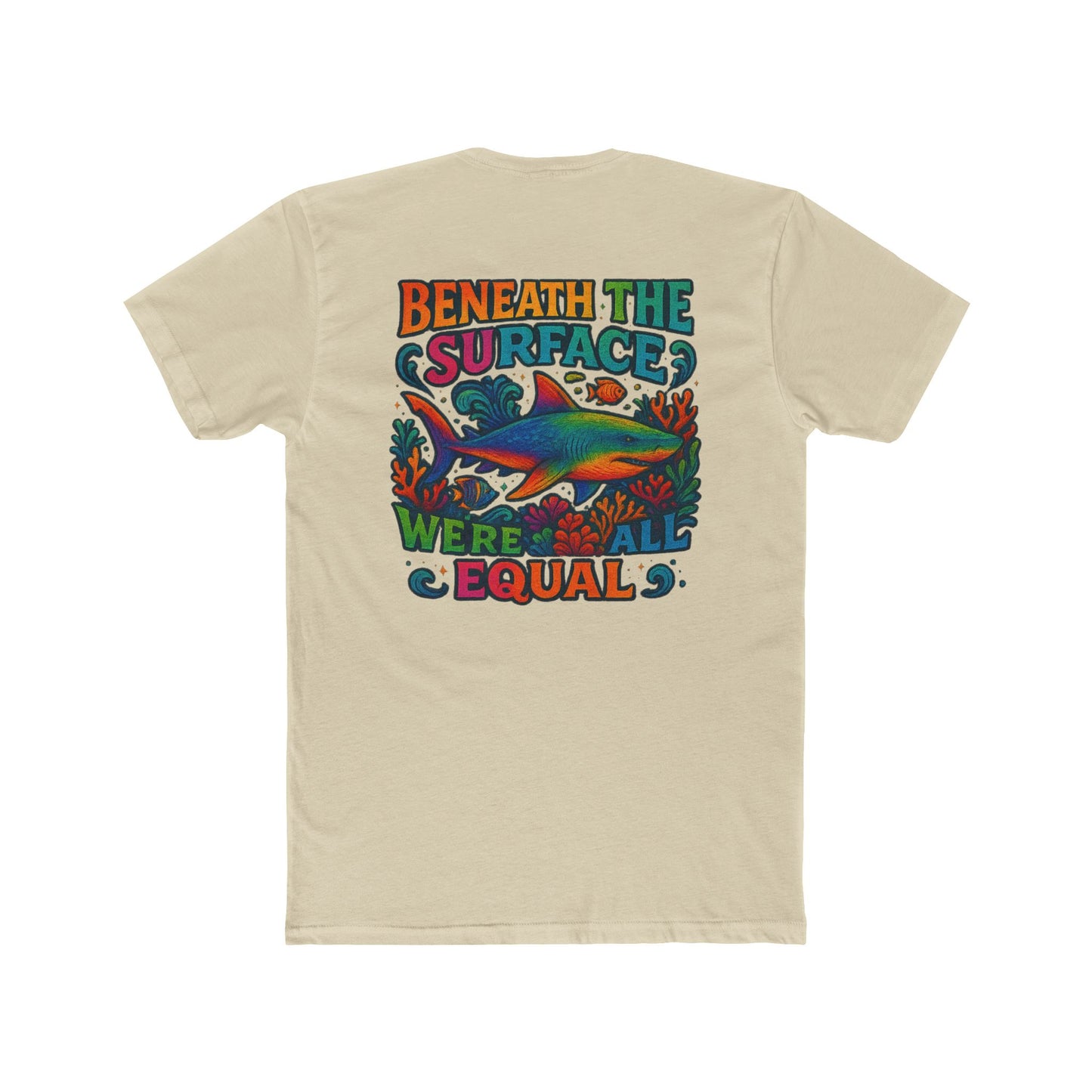 Colorful Unisex Tee Shark tee - Perfect for Pride, Gifts, Casual Wear, Beach Days, Summer Celebrations, shark week