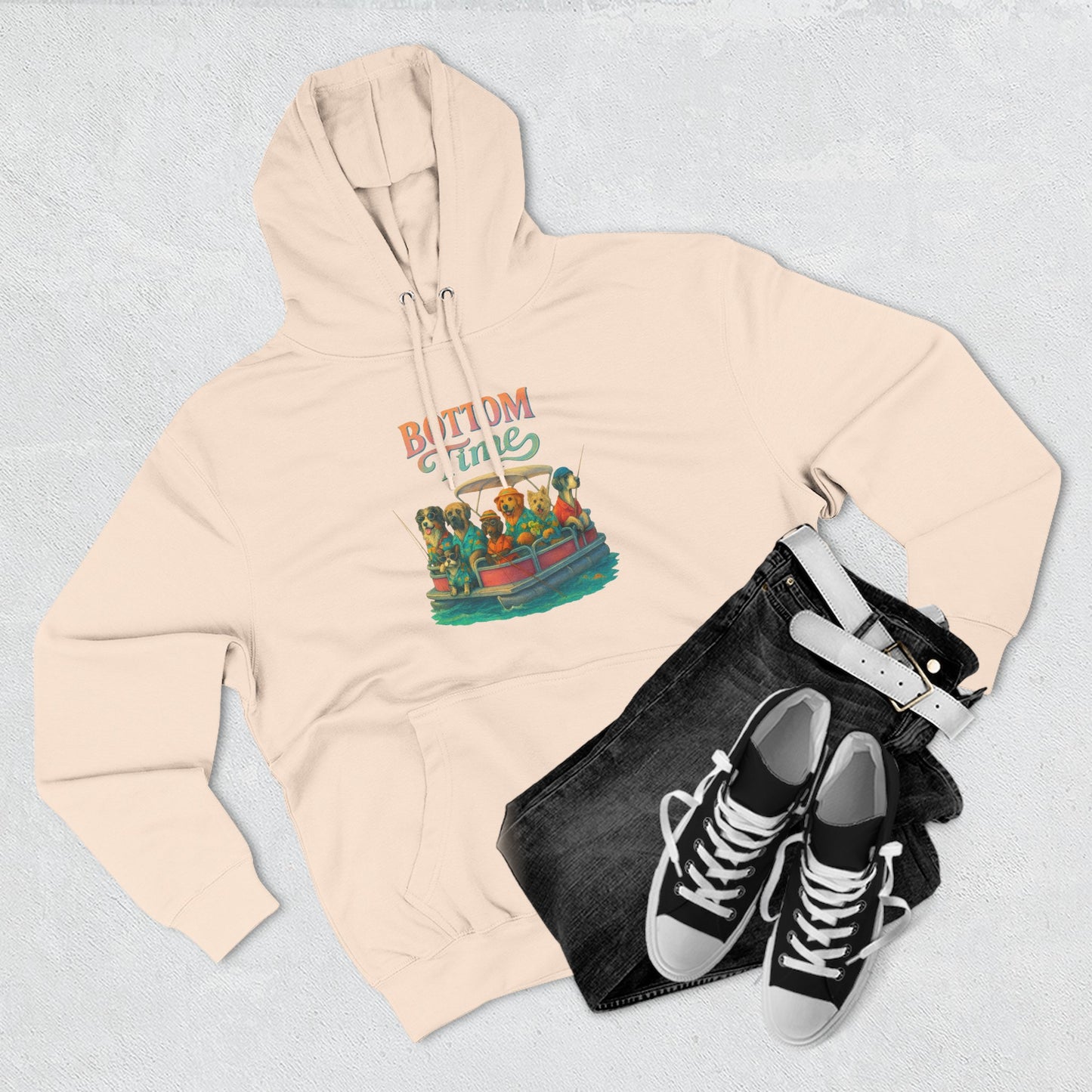 Colorful Three-Panel Fleece Hoodie - Cozy Sweatshirt, gift for friends, ocean wear, fathers day, Perfect for boat days, Gift for Friends, dog Lovers, gift for boaters, fishing sweatshirt