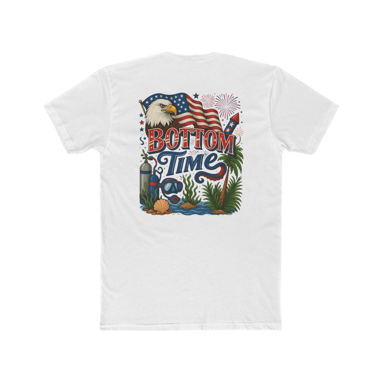 4th of July Scuba Patriotic Graphic Tee - Bottom Time, Unisex T-Shirt, Summer Vibes, USA Independence Day, Beach Casual Wear, Gift for Him/Her