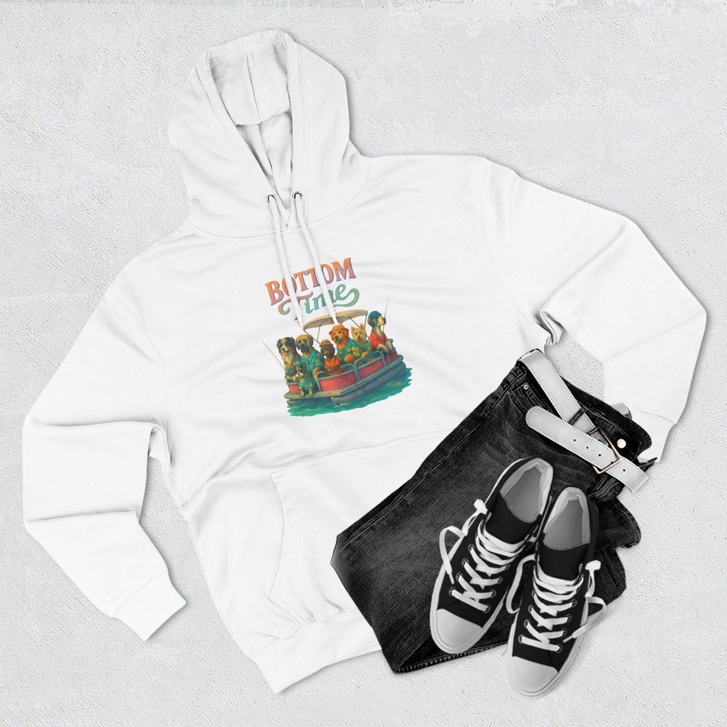 Colorful Three-Panel Fleece Hoodie - Cozy Sweatshirt, gift for friends, ocean wear, fathers day, Perfect for boat days, Gift for Friends, dog Lovers, gift for boaters, fishing sweatshirt