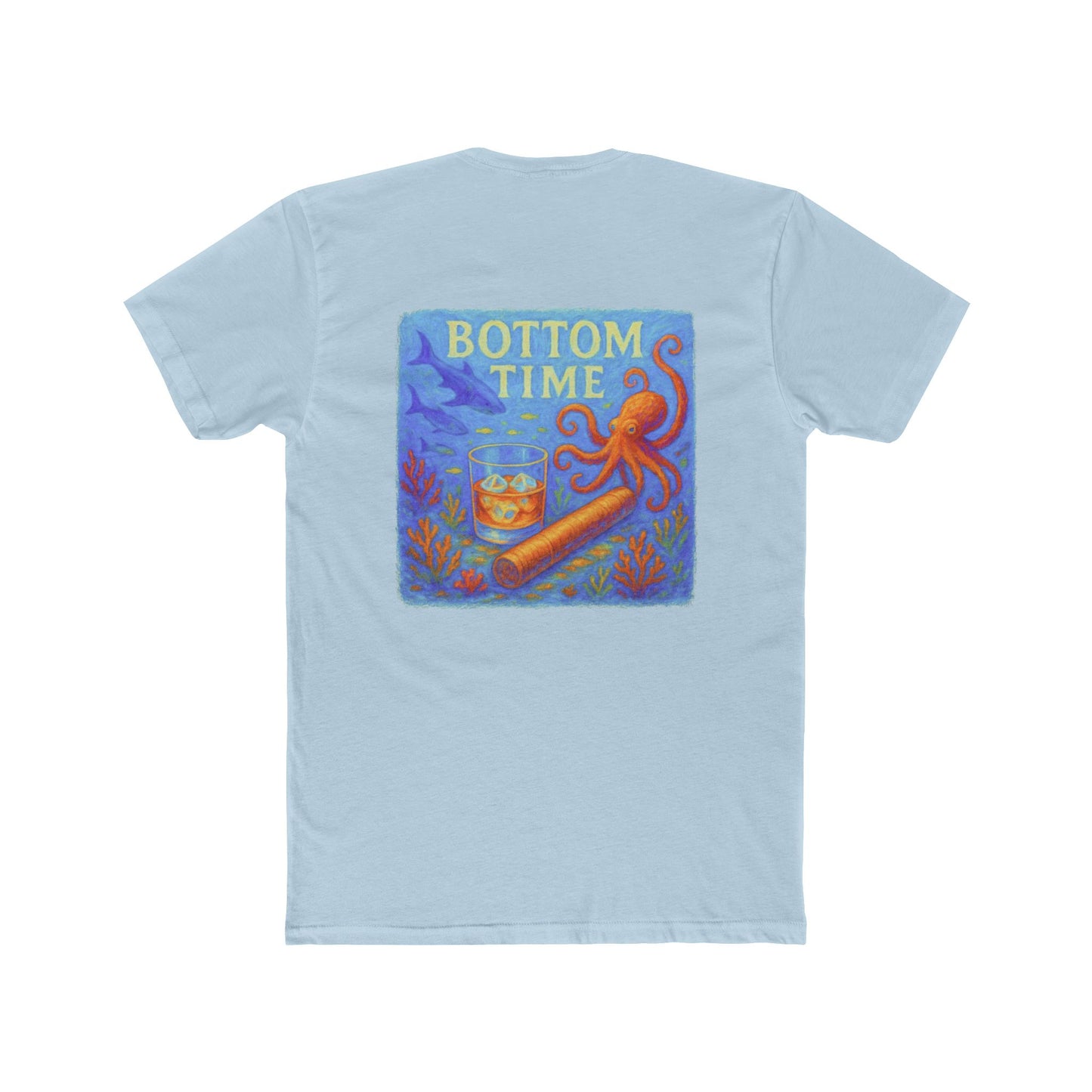 Shark Week Tee - Perfect for Summer, Casual Outings, Drinking tee, Octopus Tee, Cigar lovers gift, Gift for Ocean Lovers, Octopus tee, boating tee, Bottom Time T-Shirt, Vintage Style Tee