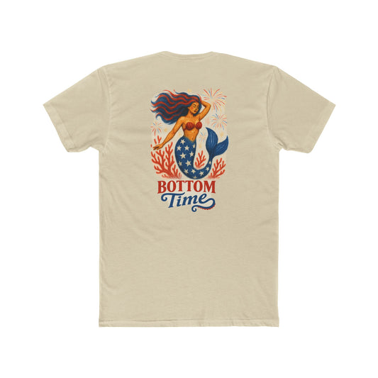 Mermaid Graphic Tee, Ocean Lover Gift, Bottom Time Shirt, 4th of July Shirt, Patriotic Shirt, Beachwear, Summer Apparel, Nautical Fashion, Gift for Mermaid Lovers