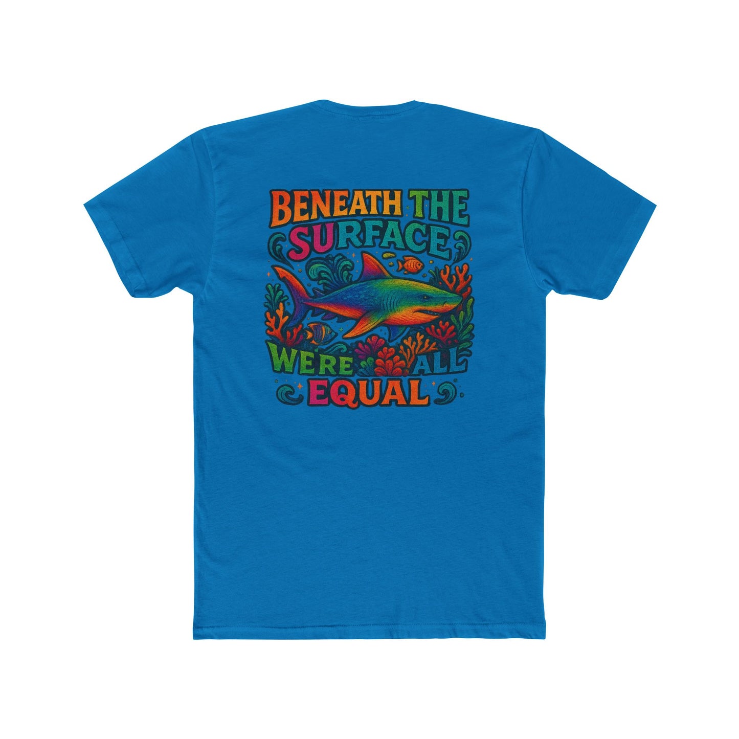 Colorful Unisex Tee Shark tee - Perfect for Pride, Gifts, Casual Wear, Beach Days, Summer Celebrations, shark week