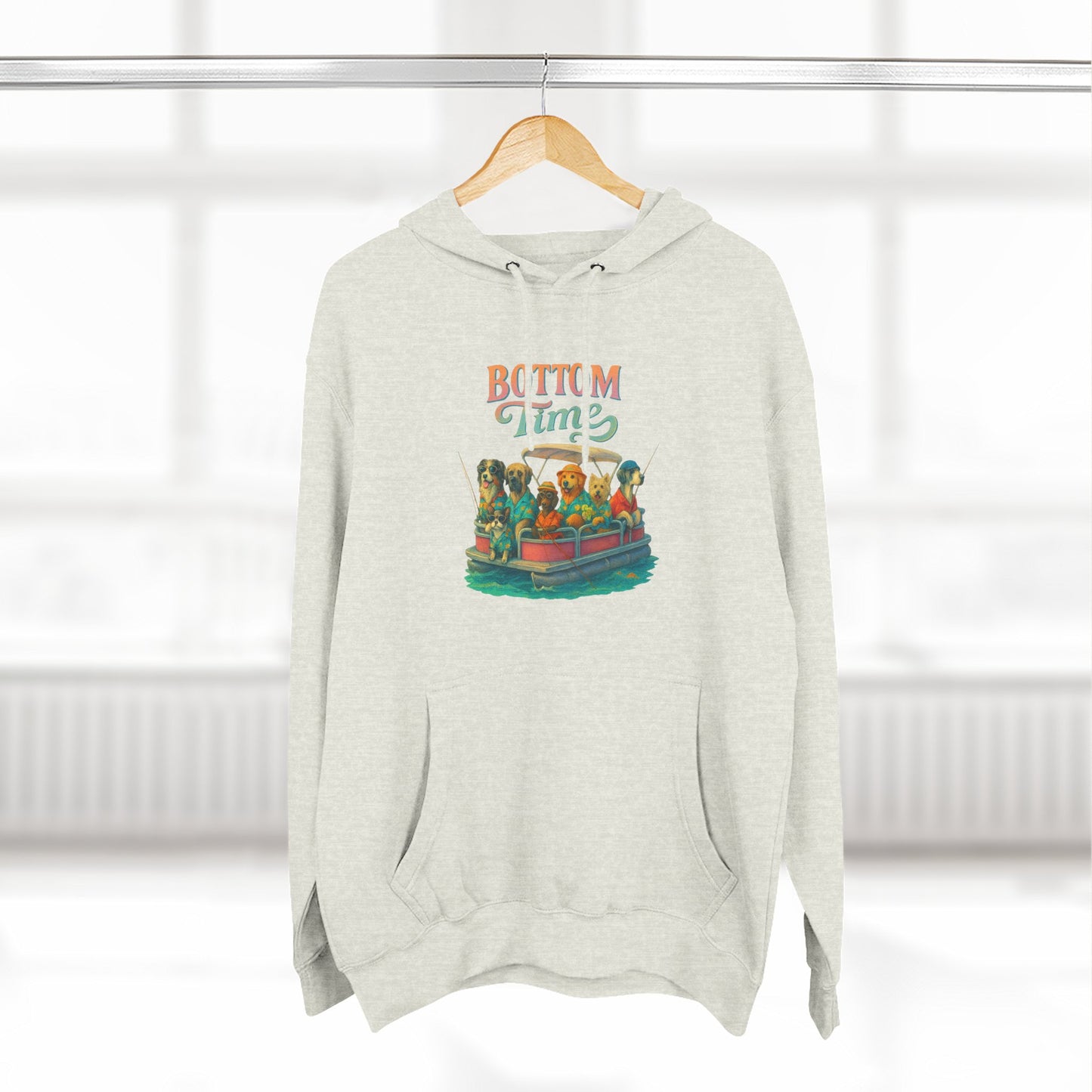 Colorful Three-Panel Fleece Hoodie - Cozy Sweatshirt, gift for friends, ocean wear, fathers day, Perfect for boat days, Gift for Friends, dog Lovers, gift for boaters, fishing sweatshirt