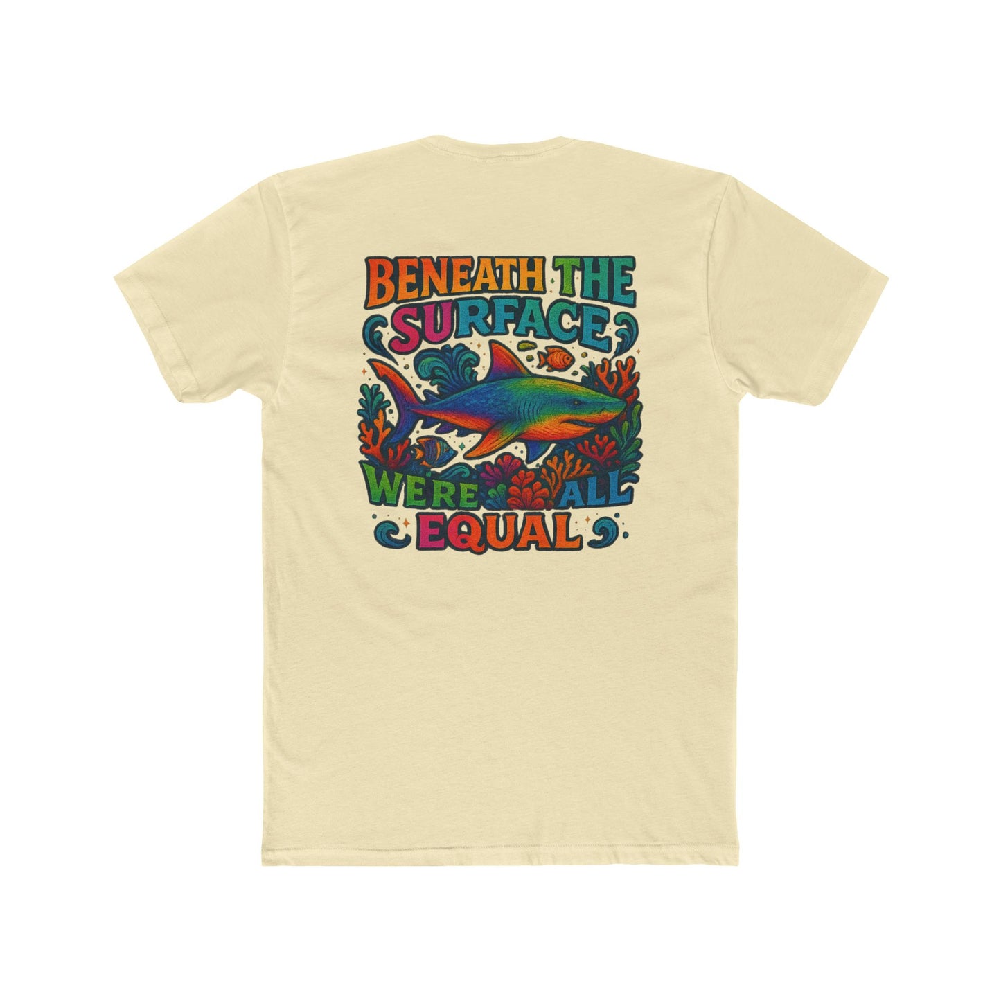 Colorful Unisex Tee Shark tee - Perfect for Pride, Gifts, Casual Wear, Beach Days, Summer Celebrations, shark week