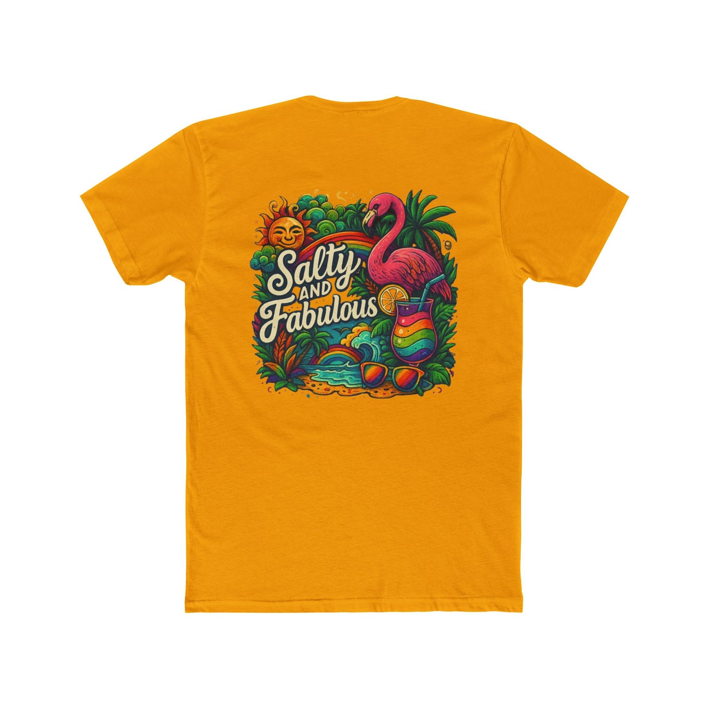 Salty and Fabulous Tropical Tee, Beachwear, Summer Shirt, Gift for Her, Vacation Outfit, Fun Graphics, Pride tee-shirt