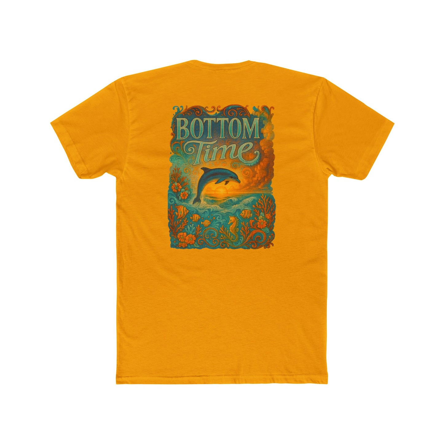 Dolphin Sunset Crew Tee - Beach Vibes, Ocean Lover Shirt, Gift for Divers, Casual Wear, Summer T-Shirt