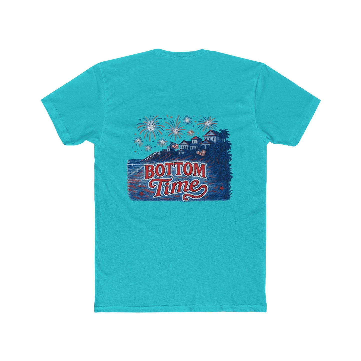 4th of July on the Lake, Bottom Time Unisex Cotton Crew Tee, Perfect for Nautical Adventures, Casual Wear, Summer Days, Gift for Boat Lovers