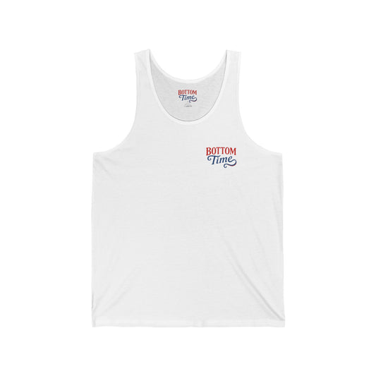 4th of July Tank for men, Patriotic Unisex Jersey Tank - Bottom Time Design, Summer Tops, Festival Wear, Beach Gear, Casual Outfit