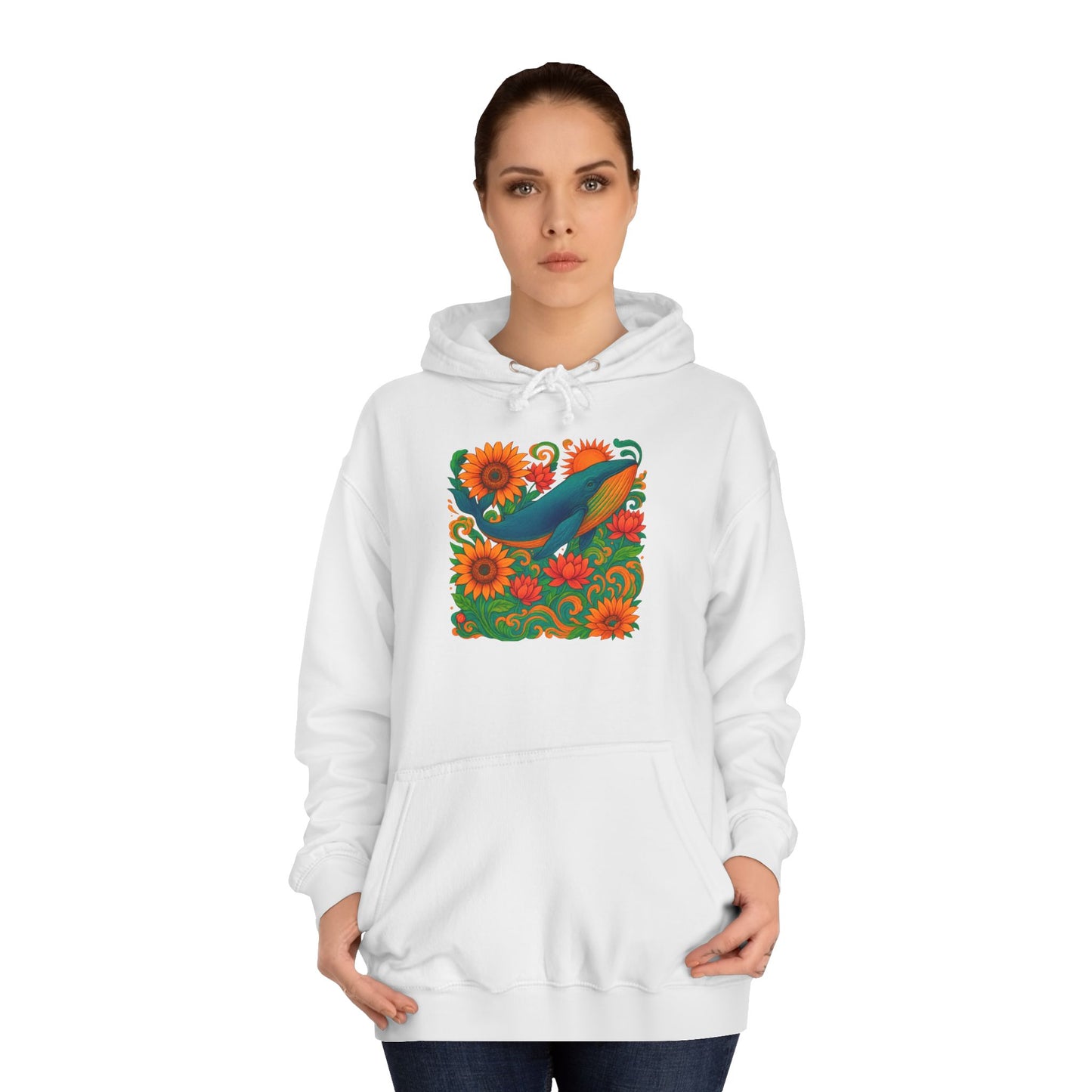 Bottom Time Unisex Whale College Hoodie, Ocean wear, beach lovers, marine animals, octopus, Perfect for Campus Life, Gifts for scuba divers, Relaxed Fit Hoodie, gift for Whale lovers