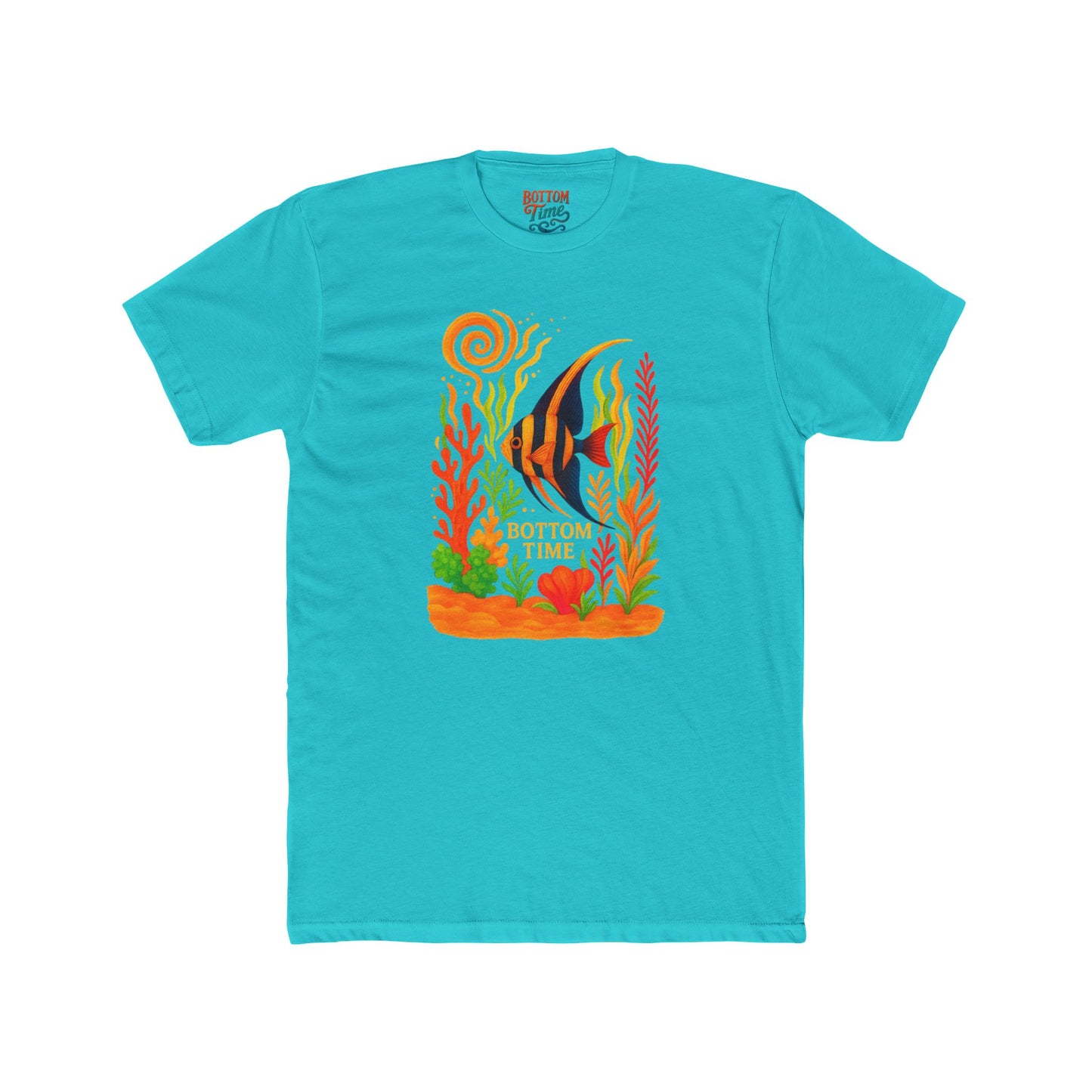 Bottom Time Unisex Cotton Crew Tee, Casual Summer Shirt, Gift for Beach Lovers, T-Shirt for Parties, Fathers Day gift, gift for shark lovers, gift for fathers day. cigar lovers