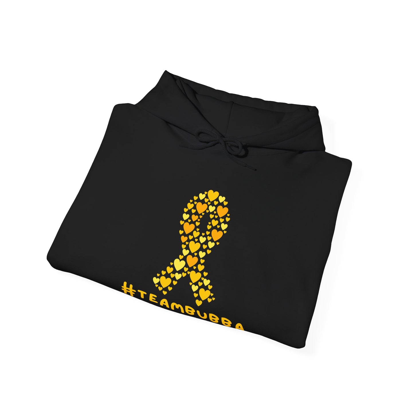 Yellow Heart Ribbon Hooded Sweatshirt, #teambubba