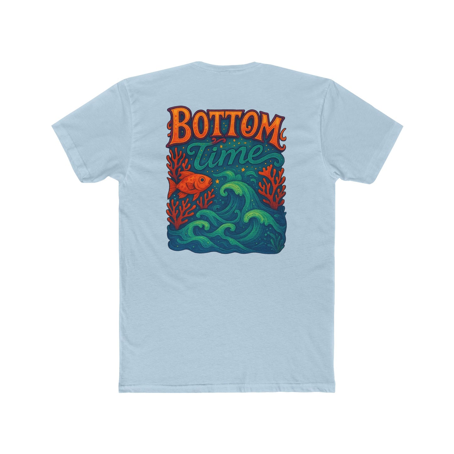 Bottom Time Unisex Cotton Crew Tee, Ocean Lover Shirt, Fishing Tee, Beach Day Outfit, Casual Summer Wear