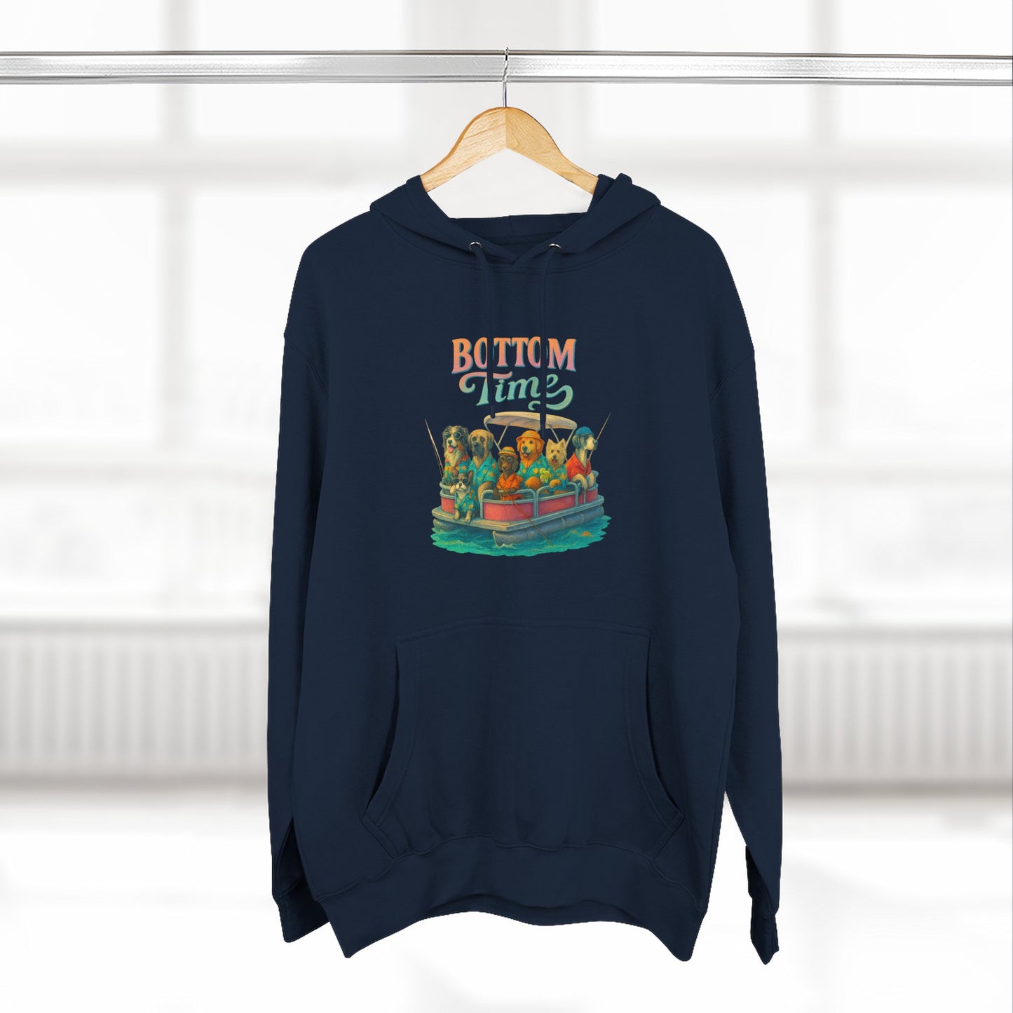 Colorful Three-Panel Fleece Hoodie - Cozy Sweatshirt, gift for friends, ocean wear, fathers day, Perfect for boat days, Gift for Friends, dog Lovers, gift for boaters, fishing sweatshirt