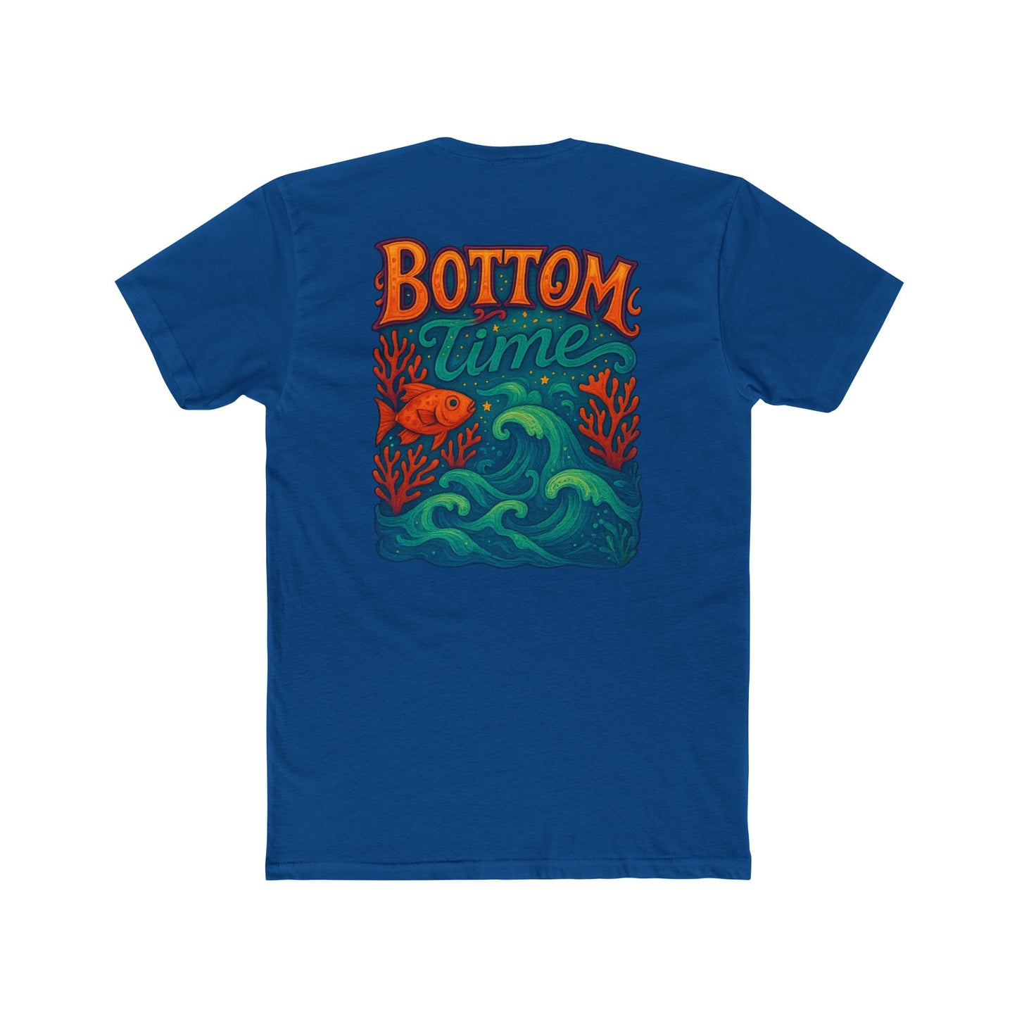 Bottom Time Unisex Cotton Crew Tee, Ocean Lover Shirt, Fishing Tee, Beach Day Outfit, Casual Summer Wear