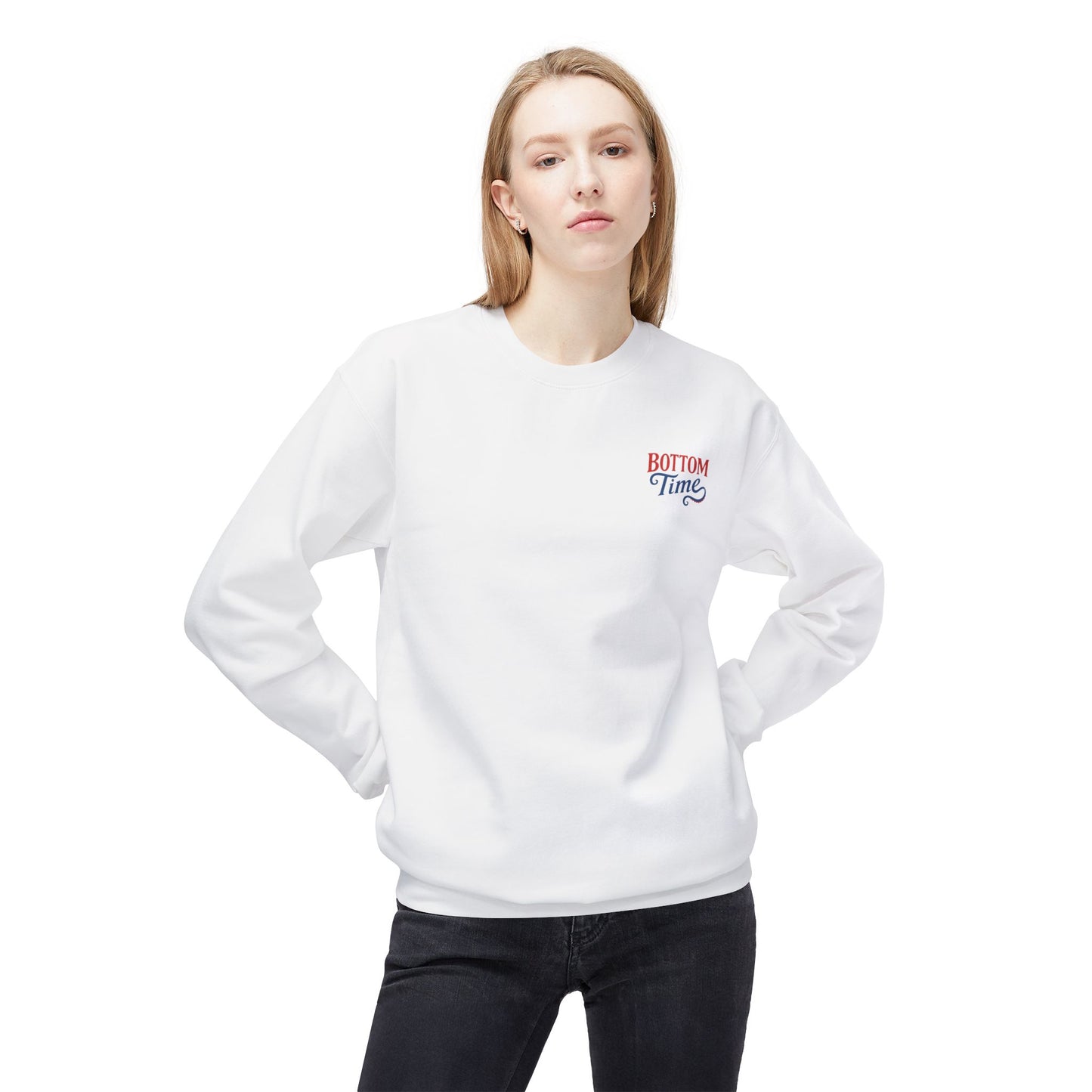 4th of July Vintage Bottom Time Crewneck Sweatshirt, Cozy Unisex Fleece, Summer Nights, 4th of July, Beach Party, Casual Wear