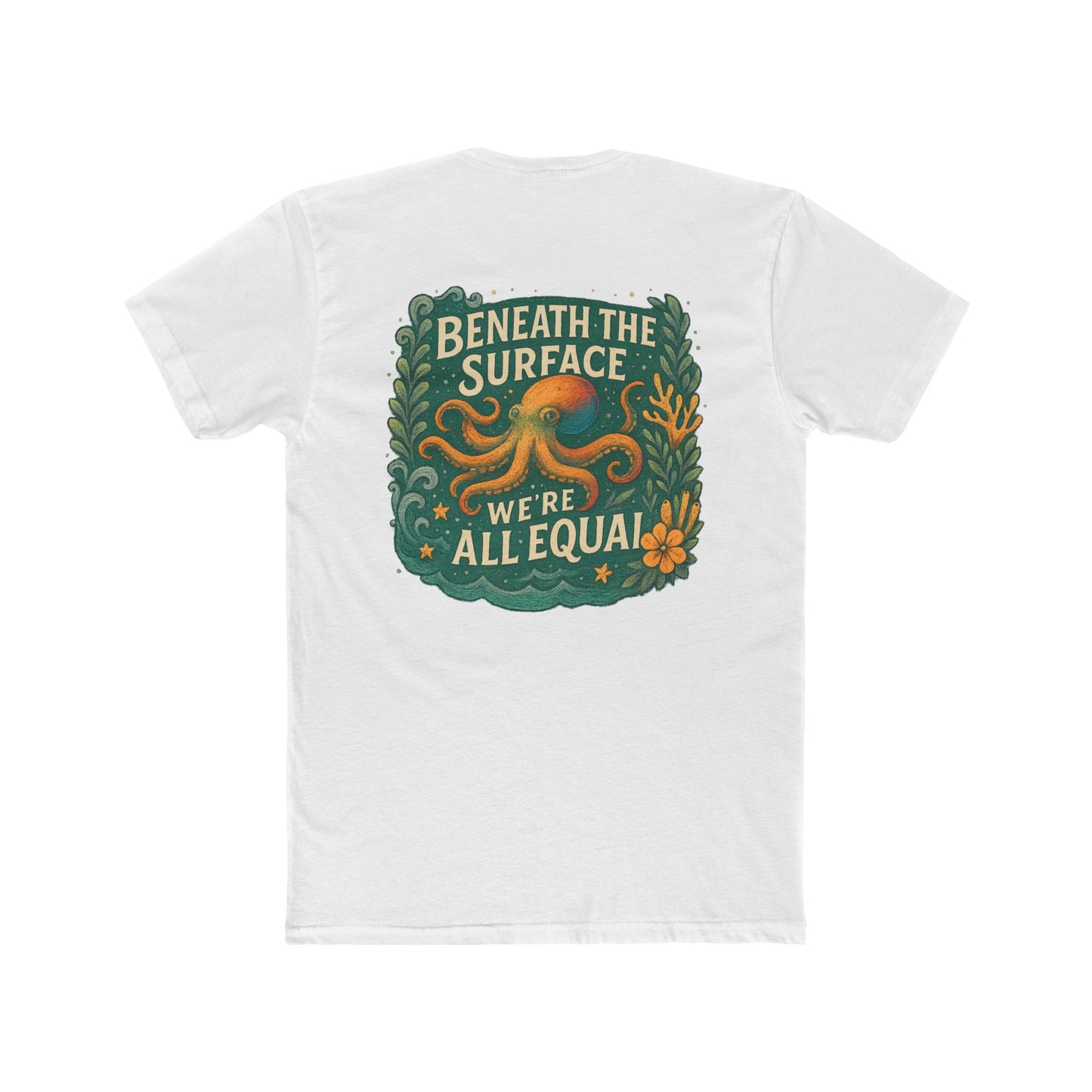 Unisex Cotton Crew Tee with Octopus Design - Inclusive Statement Tee, Perfect for Casual Outings, Gifts, Pride Events, Eco-Conscious Fashion