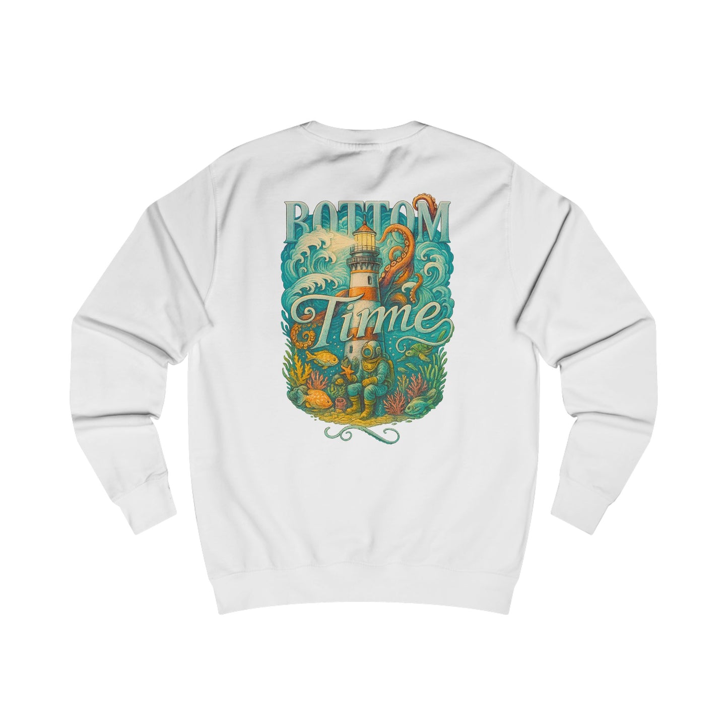 Cozy lighthouse Sweatshirt | scuba diver, fishing, Beach Lover Gift, Summer Vibes, Biver Pullover, Navy Hoodie, Casual Wear, Outdoor Party, vactaion vibes