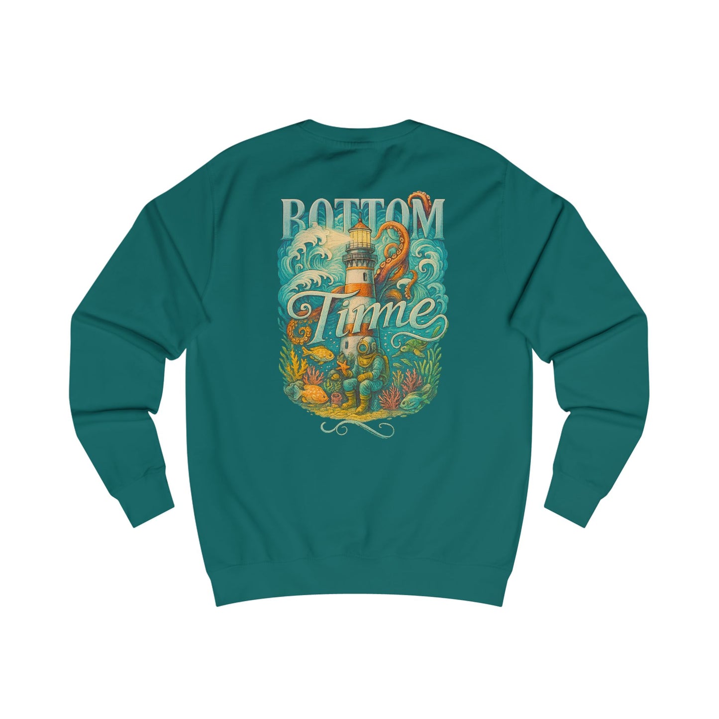 Cozy lighthouse Sweatshirt | scuba diver, fishing, Beach Lover Gift, Summer Vibes, Biver Pullover, Navy Hoodie, Casual Wear, Outdoor Party, vactaion vibes