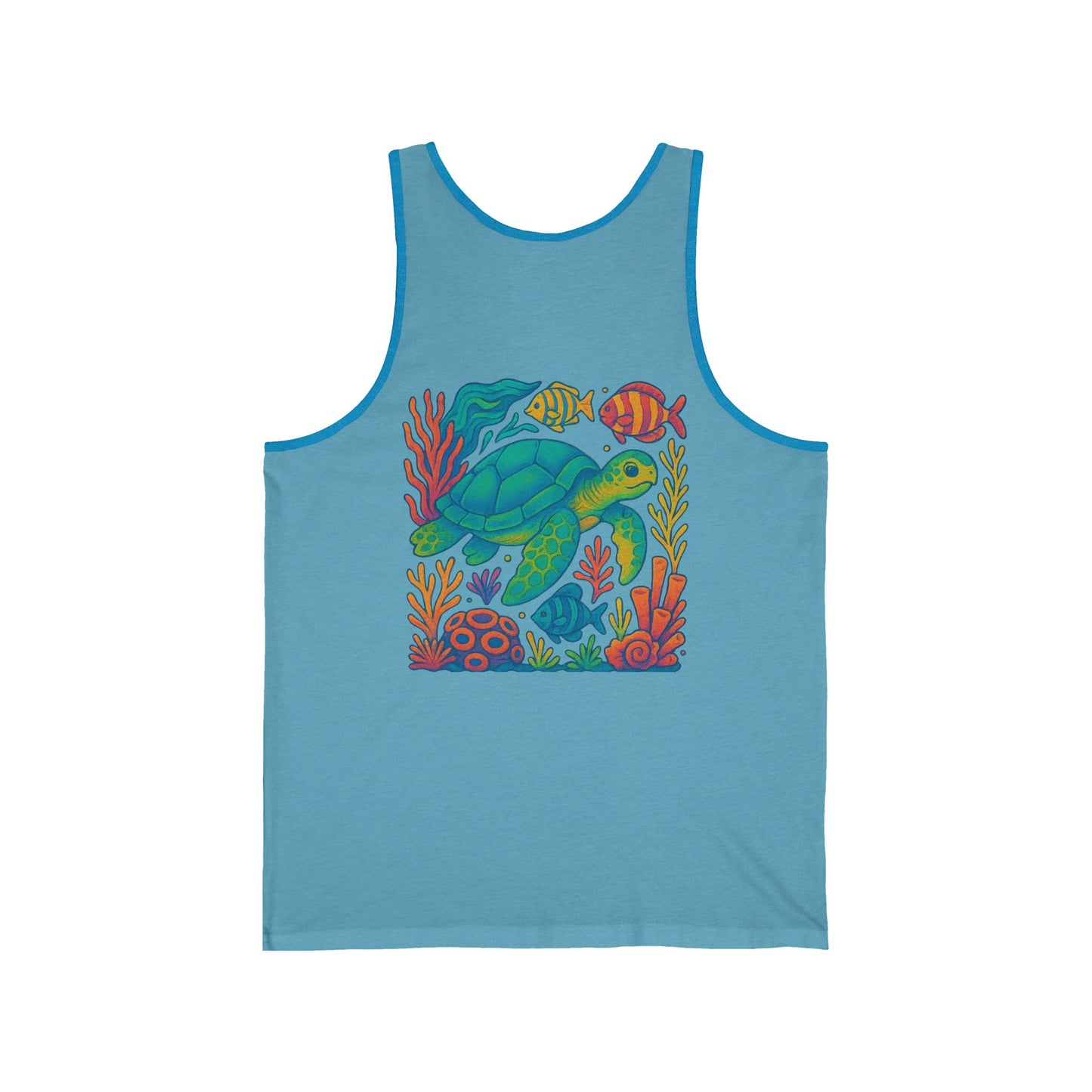 Ocean Life Sea Turtle Jersey Tank Top - Beachwear, Summer Casual, Gift for Marine Lovers, Eco-Friendly Apparel, Vacation Outfit