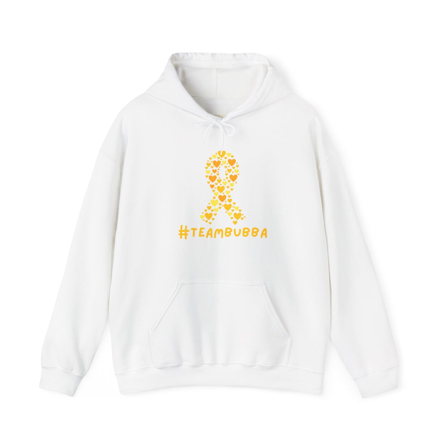 Yellow Heart Ribbon Hooded Sweatshirt, #teambubba
