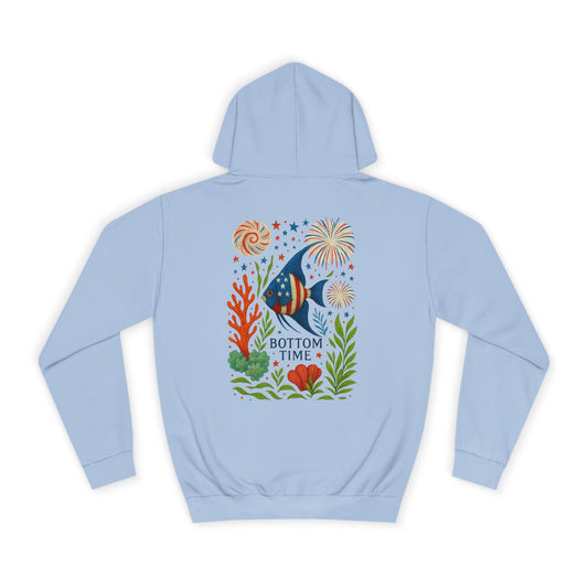 4th of July Hoodie, Sea Turtle sweatshirt, Patriotic Wear, Colorful Marine Life Unisex College Hoodie, Tropical Ocean Vibes, Casual Wear, Beach Lover Gift, College Student Essential, Summer Fashion