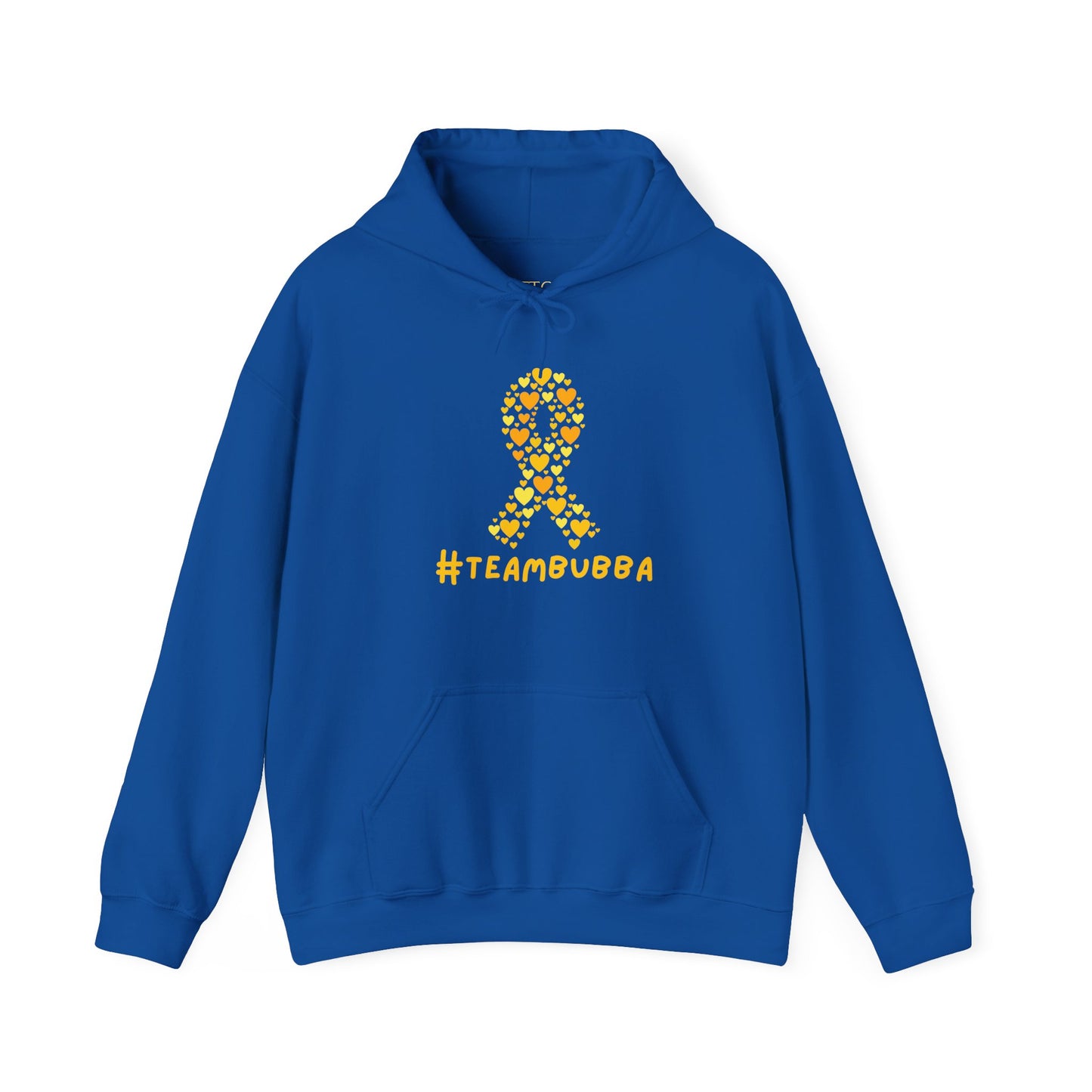 Yellow Heart Ribbon Hooded Sweatshirt, #teambubba