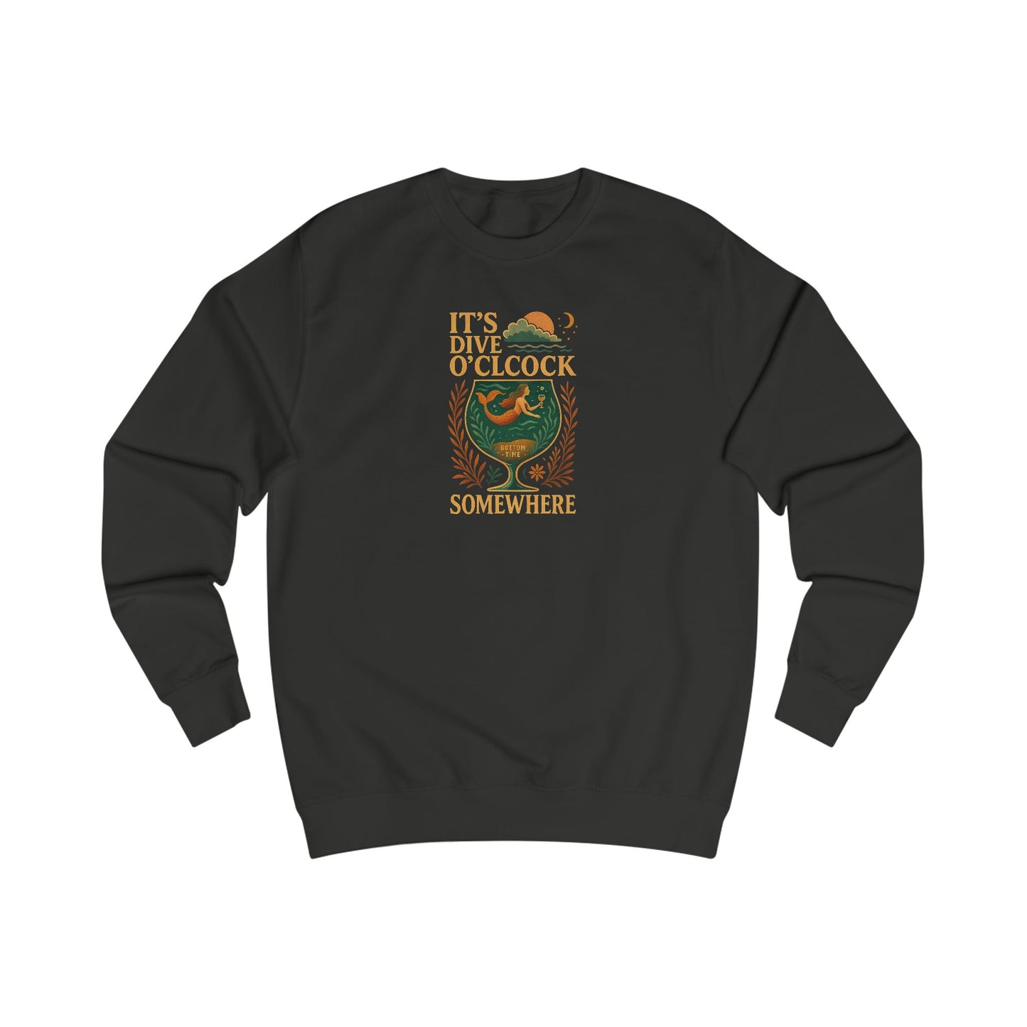 Cozy Dive O'Clock Sweatshirt, Scuba Diver sweatshirt, diver crew, gifts for scuba diver, Gift for Divers, Ocean Lovers, Stylish Comfort Apparel, Beach, Vacation, mermaid, Drinking