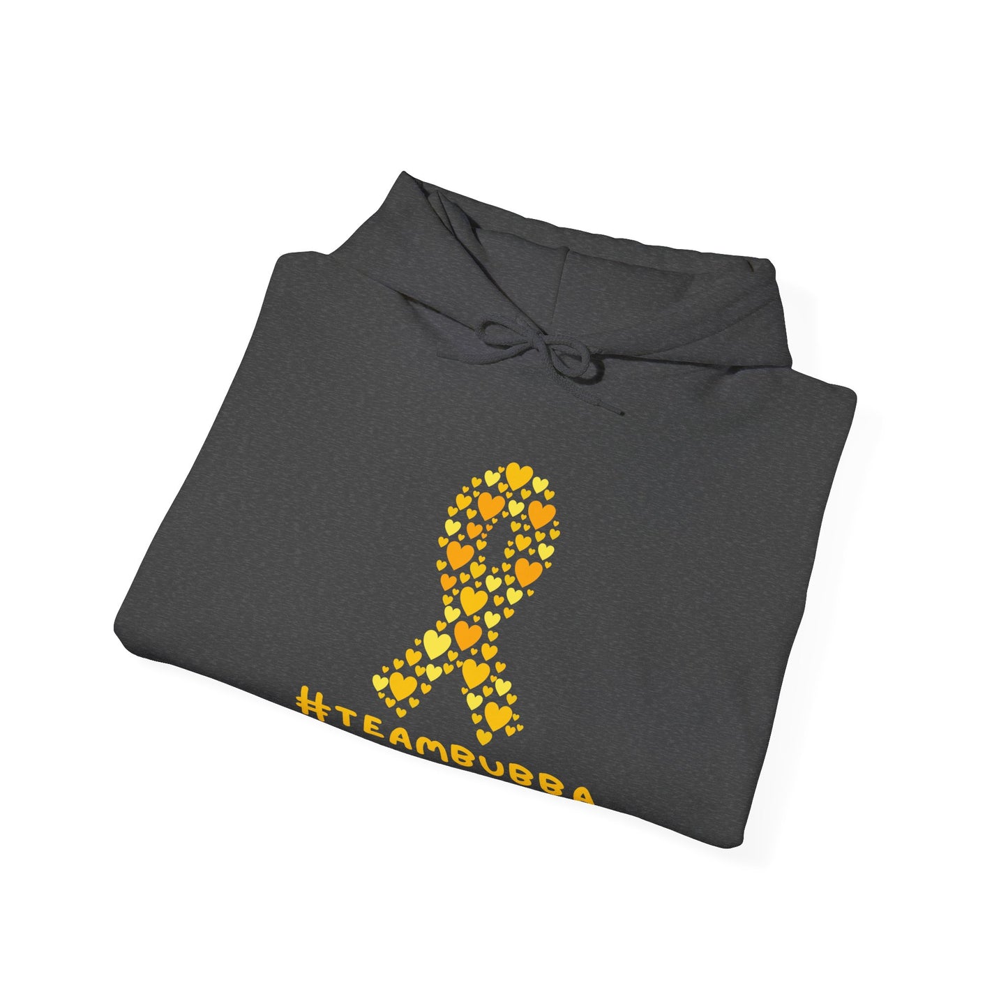 Yellow Heart Ribbon Hooded Sweatshirt, #teambubba