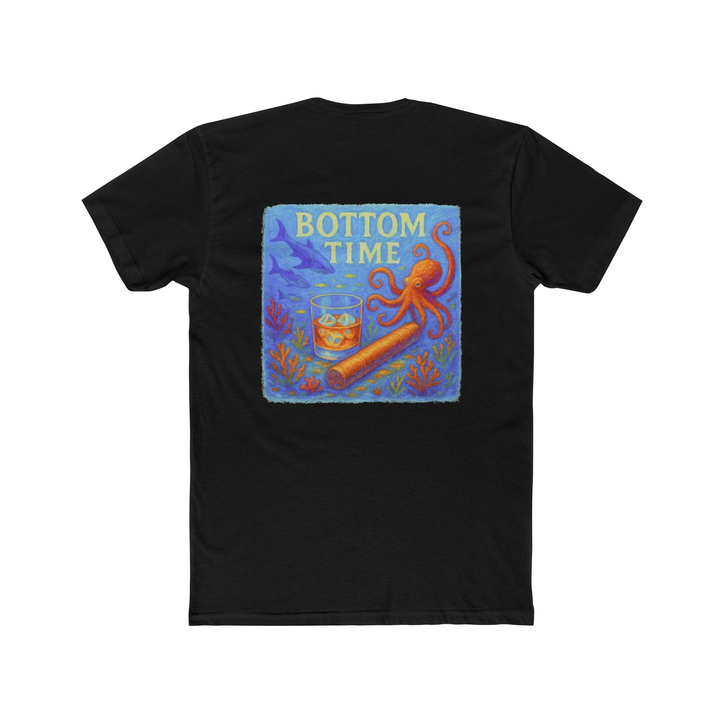 Shark Week Tee - Perfect for Summer, Casual Outings, Drinking tee, Octopus Tee, Cigar lovers gift, Gift for Ocean Lovers, Octopus tee, boating tee, Bottom Time T-Shirt, Vintage Style Tee