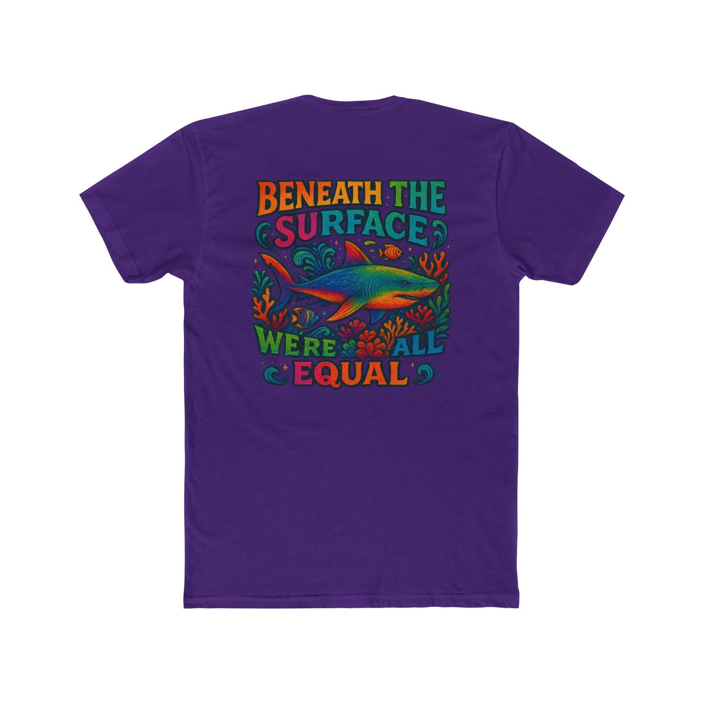 Colorful Unisex Tee Shark tee - Perfect for Pride, Gifts, Casual Wear, Beach Days, Summer Celebrations, shark week