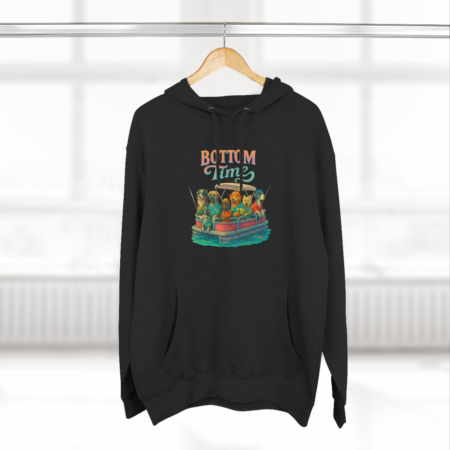 Colorful Three-Panel Fleece Hoodie - Cozy Sweatshirt, gift for friends, ocean wear, fathers day, Perfect for boat days, Gift for Friends, dog Lovers, gift for boaters, fishing sweatshirt