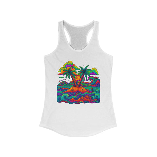 Women's Racerback Tank - "Bottom Time" Beachy Vibe, Perfect for Summer, gift for dog lovers, gift for boat people, Gift for Divers, Outdoor Fun, Swimwear