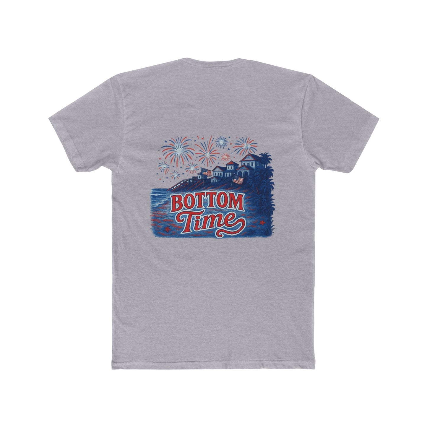 4th of July on the Lake, Bottom Time Unisex Cotton Crew Tee, Perfect for Nautical Adventures, Casual Wear, Summer Days, Gift for Boat Lovers