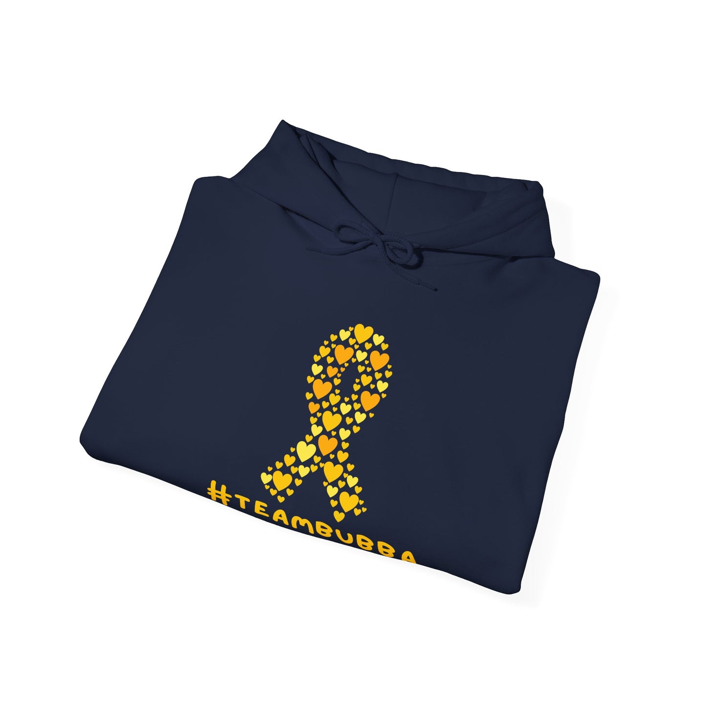Yellow Heart Ribbon Hooded Sweatshirt, #teambubba