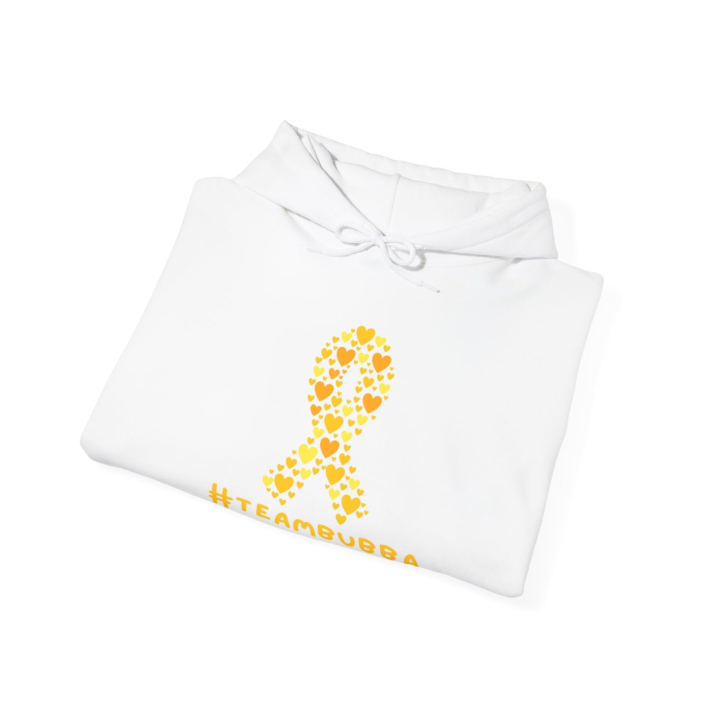 Yellow Heart Ribbon Hooded Sweatshirt, #teambubba