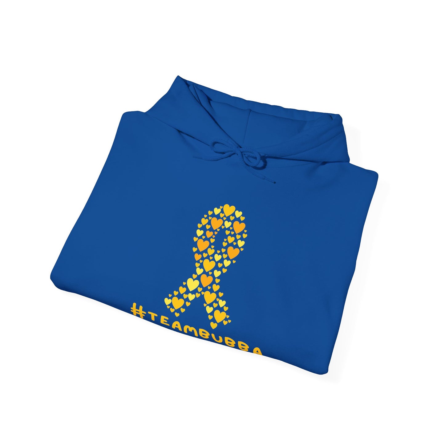 Yellow Heart Ribbon Hooded Sweatshirt, #teambubba