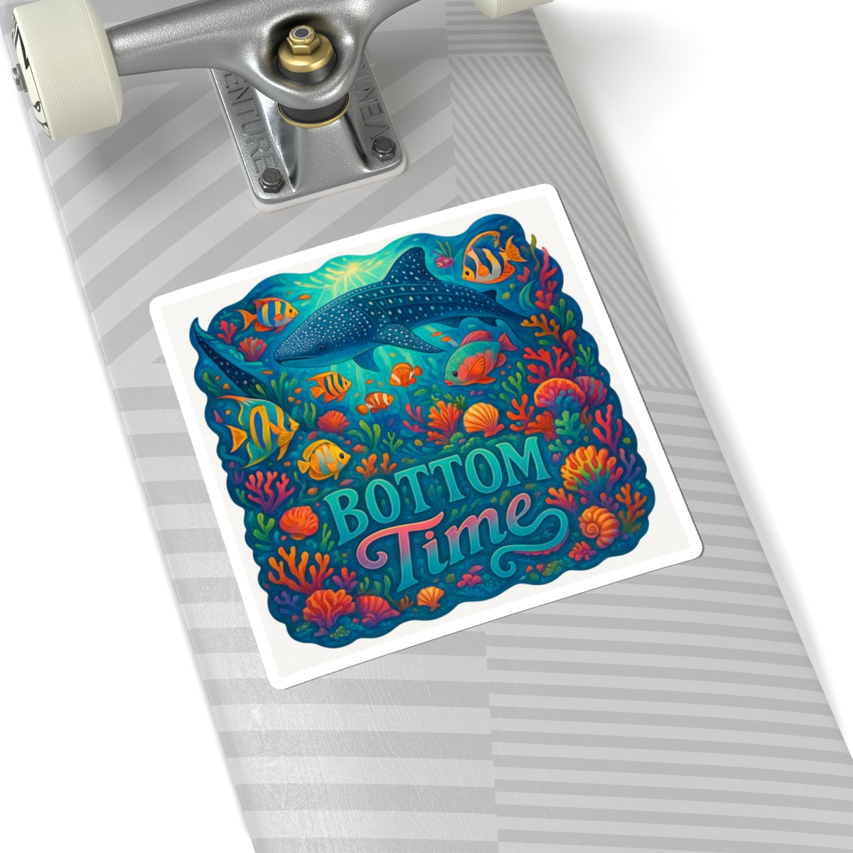 Underwater Adventure Kiss-Cut Stickers | Ocean Life Decor | Bottom Time | Whimsical Art for Water Lovers | Laptop, Journal, Gift, whale shark lovers